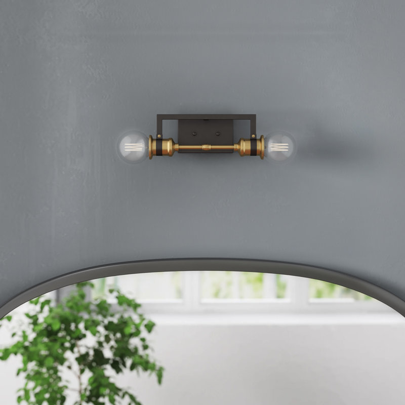 2Light Dimmable Warm Brass / Black Bath Bar & Reviews Joss & Main